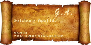 Goldberg Apolló névjegykártya